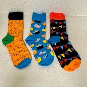 NIB Happy Socks Happy Birthday Set, 3 Pairs